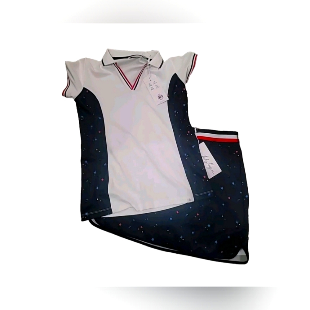 NWT Lady Hagen Golf 2 Piece Set Red White & Blue XS
